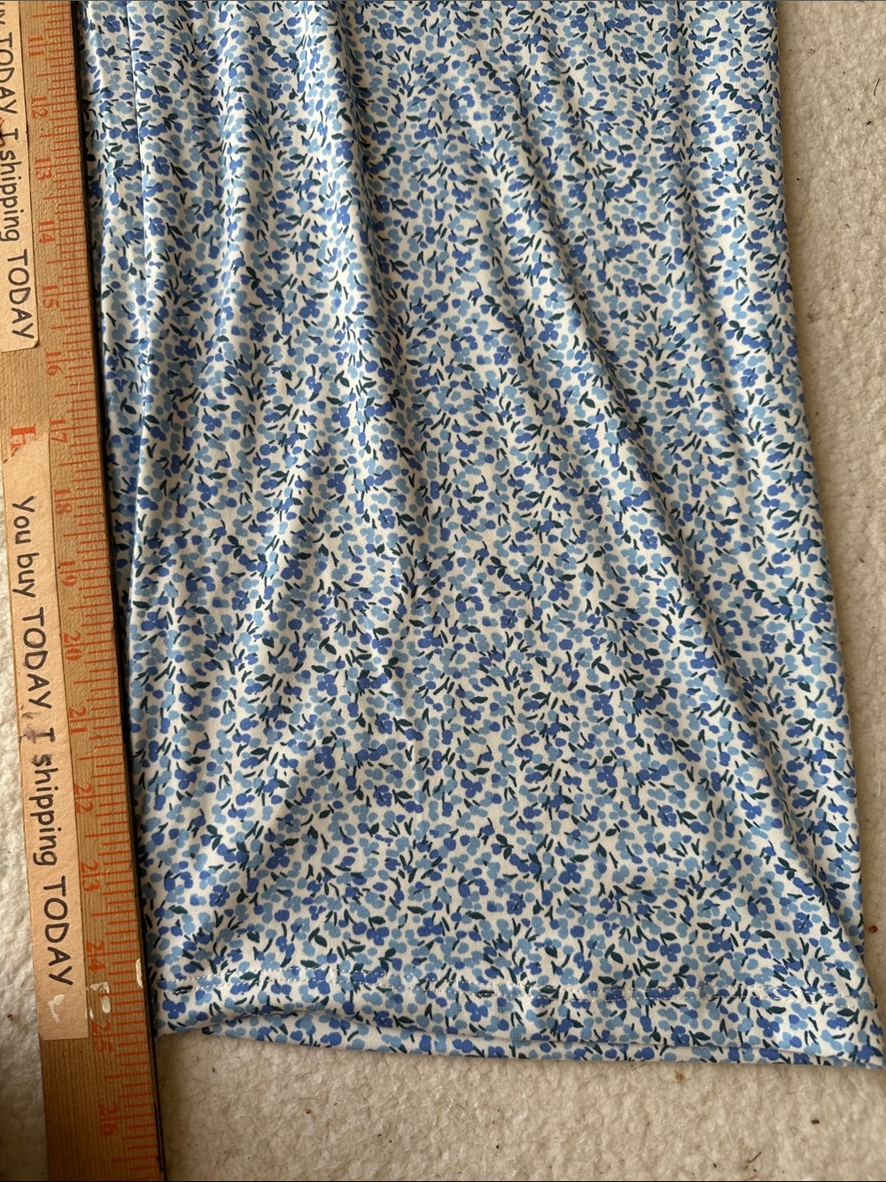 kate spade Light Blue Multi Floral Short-Sleeve Pajama Set Woman’s L Spring - Picture 8 of 9